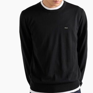 CURRENT $1500 PRADA Men's Classic Black Crewneck Sweater
